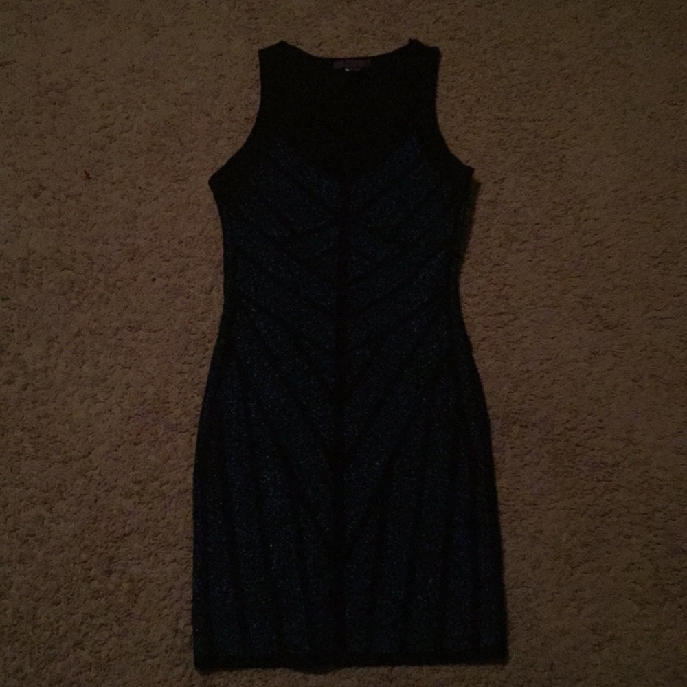 Blue and black shimmer dress L